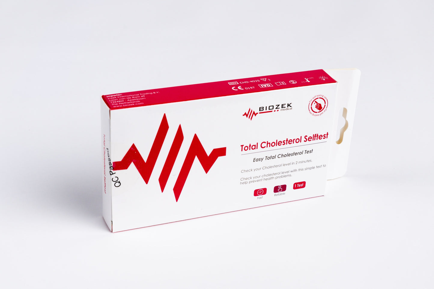 Biozek Cholesterol Zelftest – Totaal Cholesterol Test voor Thuisgebruik