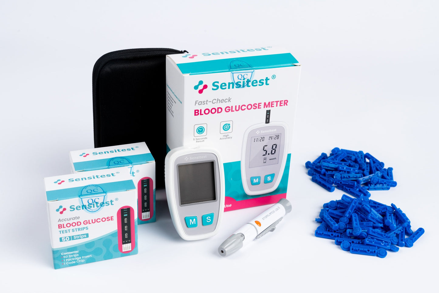 Sensitest Bloedsuikermeter Starterspakket – Inclusief Teststrips, Lancetten & Prikpen