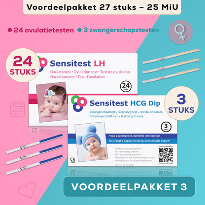 Sensitest Voordeelpakket 24 Ovulatietesten en 3 zwangerschapstesten (27 stuks)