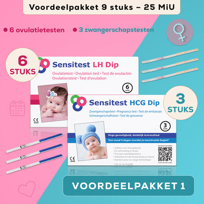 Sensitest Voordeelpakket 6 ovulatietesten en 3 zwangerschapstesten (9 stuks)