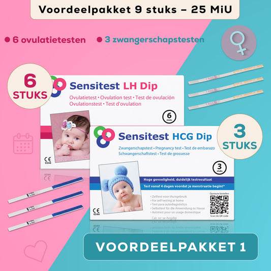 Sensitest Voordeelpakket 6 ovulatietesten en 3 zwangerschapstesten (9 stuks)