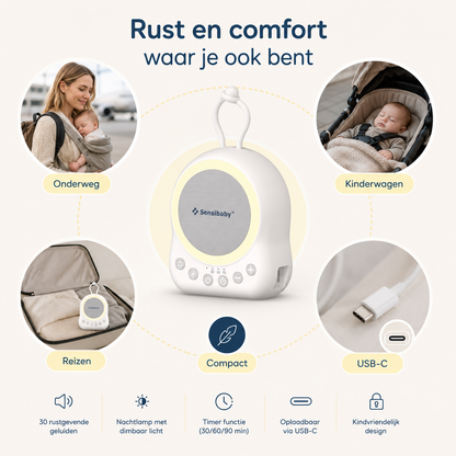 Sensibaby Easy Dream White & Pink Noise Machine – Baby Slaapmachine met Nachtlampje
