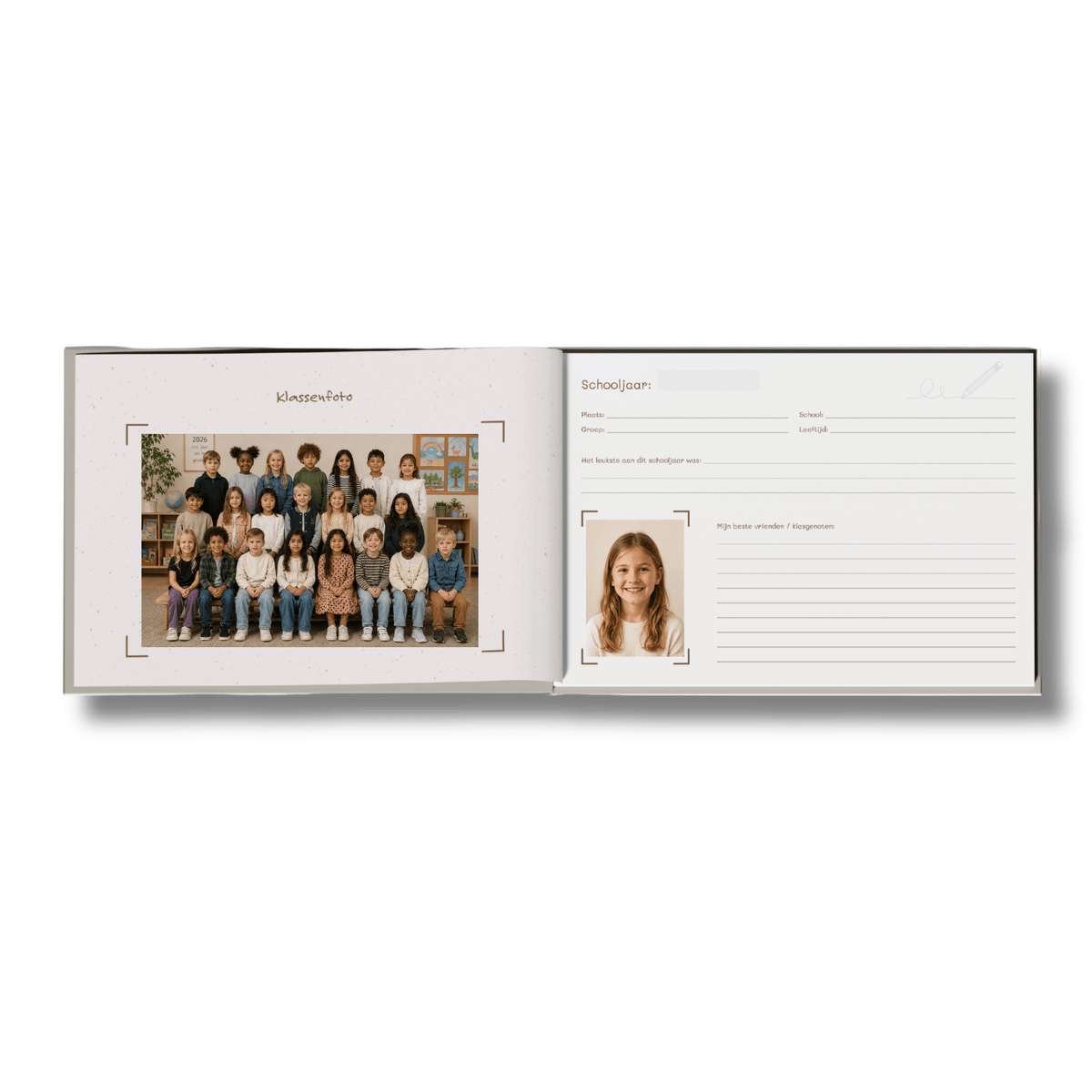 Schoolfotoboek Linnen Hardcover – Fotoalbum voor Schoolfoto's – Sensibaby