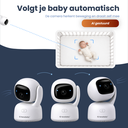 AI Nexura Babymonitor met Camera, App & LCD Scherm – 355° Draaibaar, AI Detectie & Gratis 64GB SD-Kaart