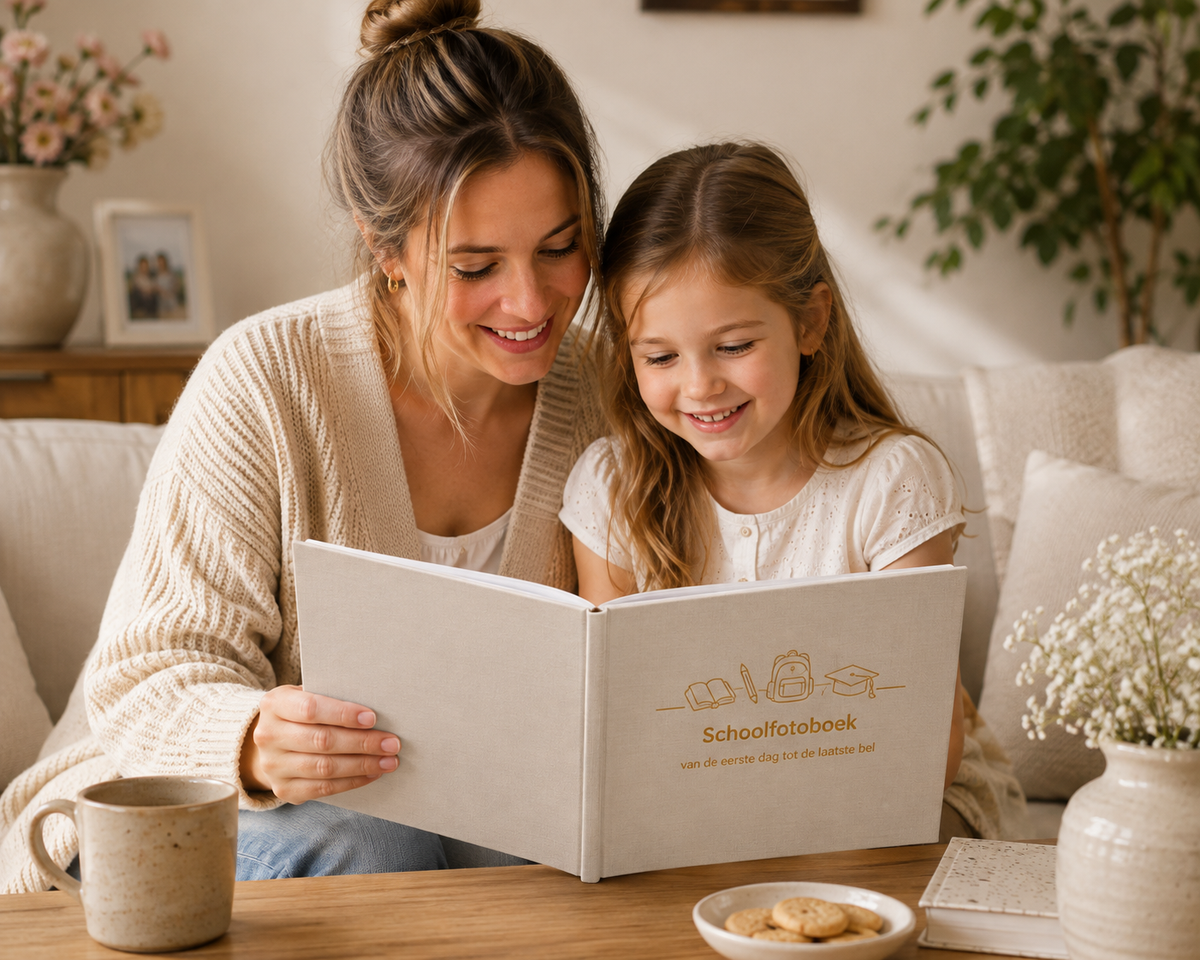 Schoolfotoboek Linnen Hardcover – Fotoalbum voor Schoolfoto's – Sensibaby