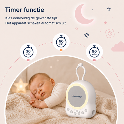 Sensibaby Easy Dream White & Pink Noise Machine – Baby Slaapmachine met Nachtlampje