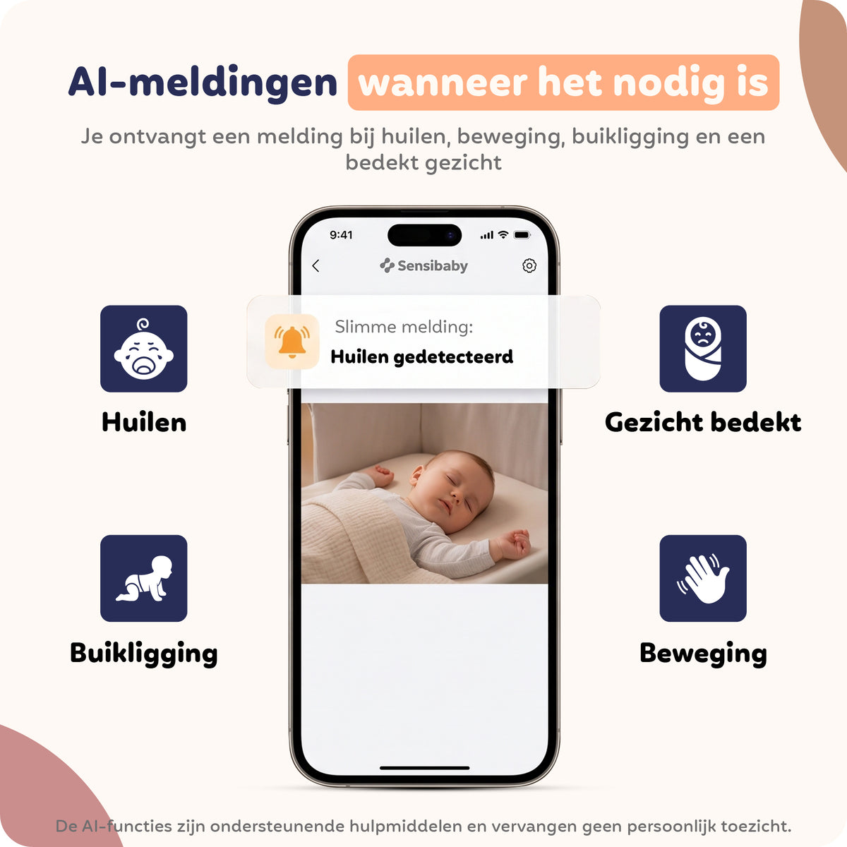 Slimme AI Camera met App, 355° Draaibaar, AI Detectie & Gratis 64GB SD-Kaart