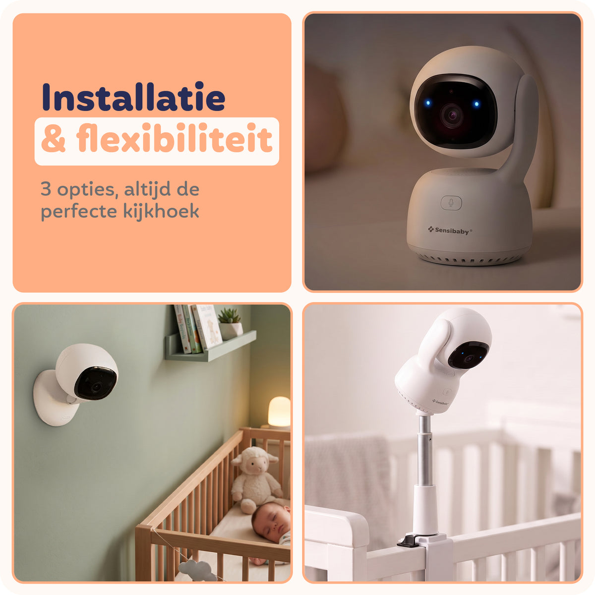 Slimme AI Camera met App, 355° Draaibaar, AI Detectie & Gratis 64GB SD-Kaart