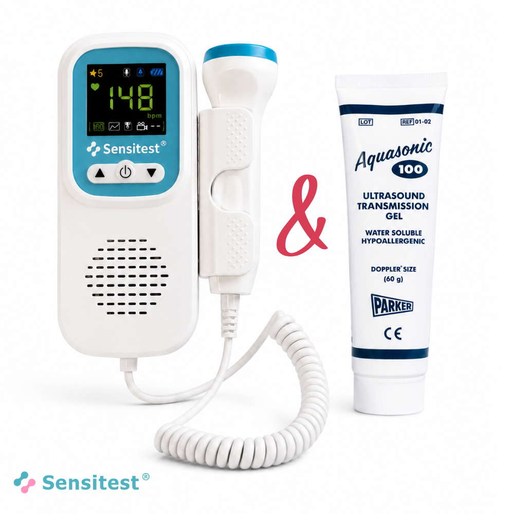 Sensitest Fetal Doppler Babyhartje Monitor – Inclusief Aquasonic Ultrasound Gel 60g