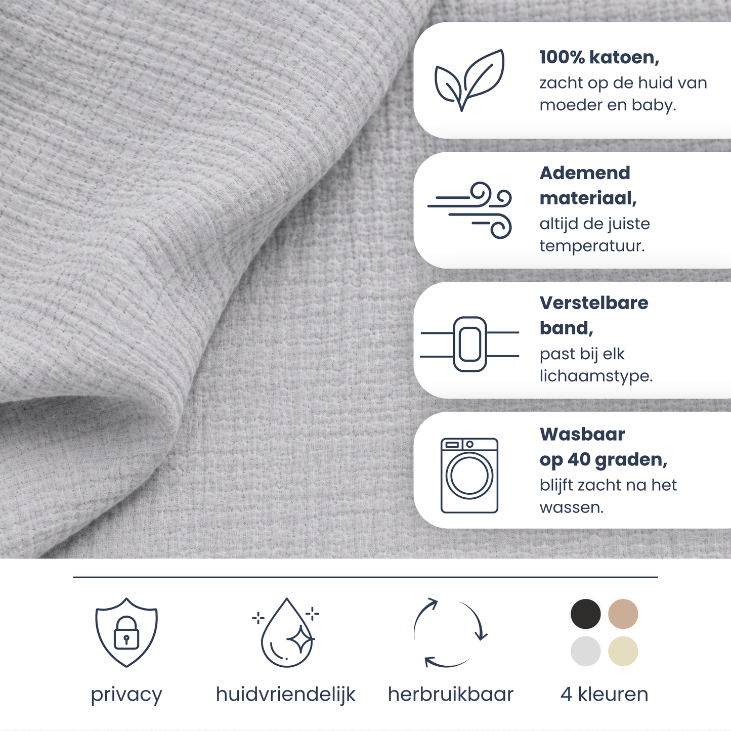 Sensibaby Borstvoedingsdoek – 100% Dubbellaags Katoen