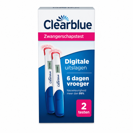 Clearblue Digitale Zwangerschapstest Ultravroeg – 2 Testen – Tot 6 Dagen Vóór NOD