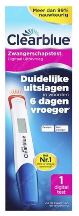 Clearblue Digitale Zwangerschapstest Ultravroeg – 1 Test – Tot 6 Dagen Vóór NOD