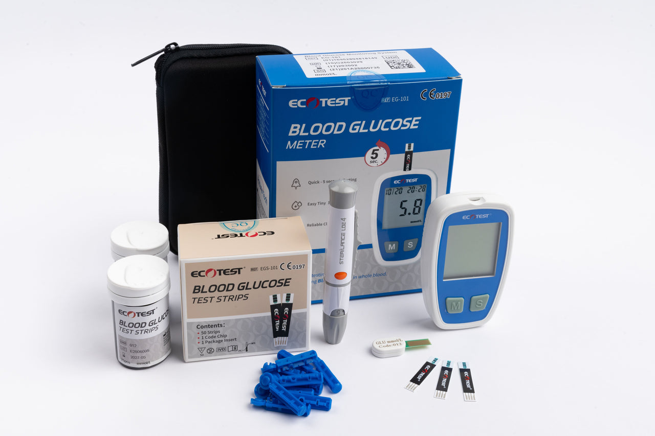 Bloedsuikermeter Compleet pakket met Teststrips en Lancetten