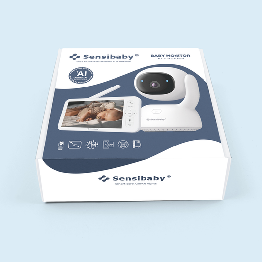 Babymonitor met Camera en App + Scherm – AI Nexura – 355° Draaibaar, Nachtzicht, Huildetectie, 2-Weg Audio – Inclusief 64GB SD Kaart