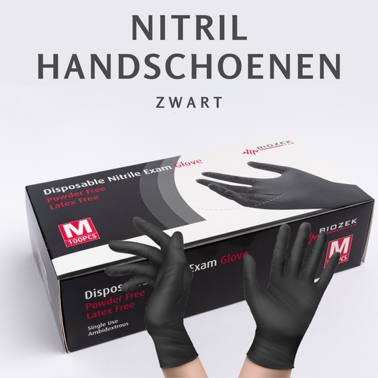 Wegwerphandschoenen Nitril – Zwart (S t/m XL) - 100 stuks