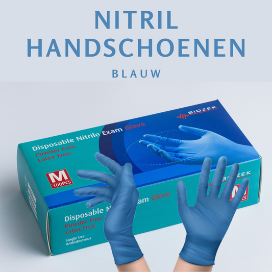 Wegwerphandschoenen Nitril – Blauw (XS t/m XL) 100 stuks