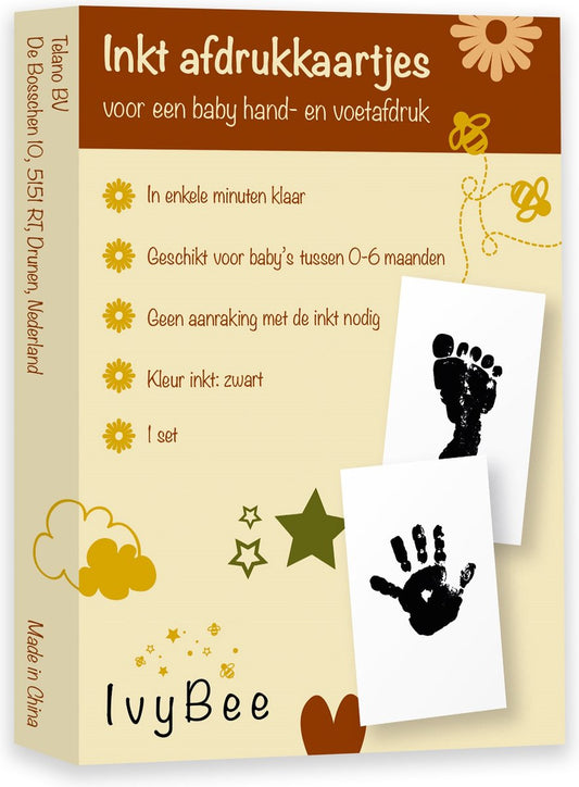 Baby Voet- & Handafdruk Inkt Set – Herinnering voor Altijd (0–6 maanden)