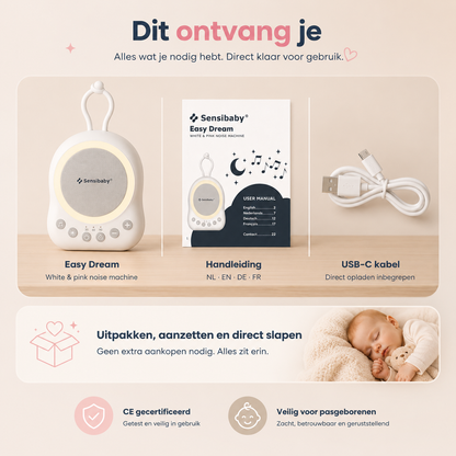 Sensibaby Easy Dream White & Pink Noise Machine – Baby Slaapmachine met Nachtlampje