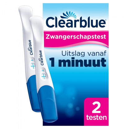 Clearblue Zwangerschapstest snelle detectie 1 Minuut (2 testen)