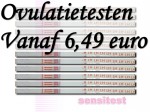 Je hebt al een pakket ovulatietesten type dipstick vanaf 6,49 euro.