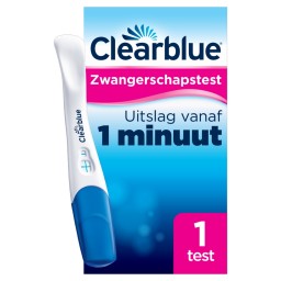 Clearblue snelle detectie zwangerschapstest met extra brede opvangstrip.