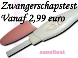 Zwangerschapstest vanaf 2,99 euro.